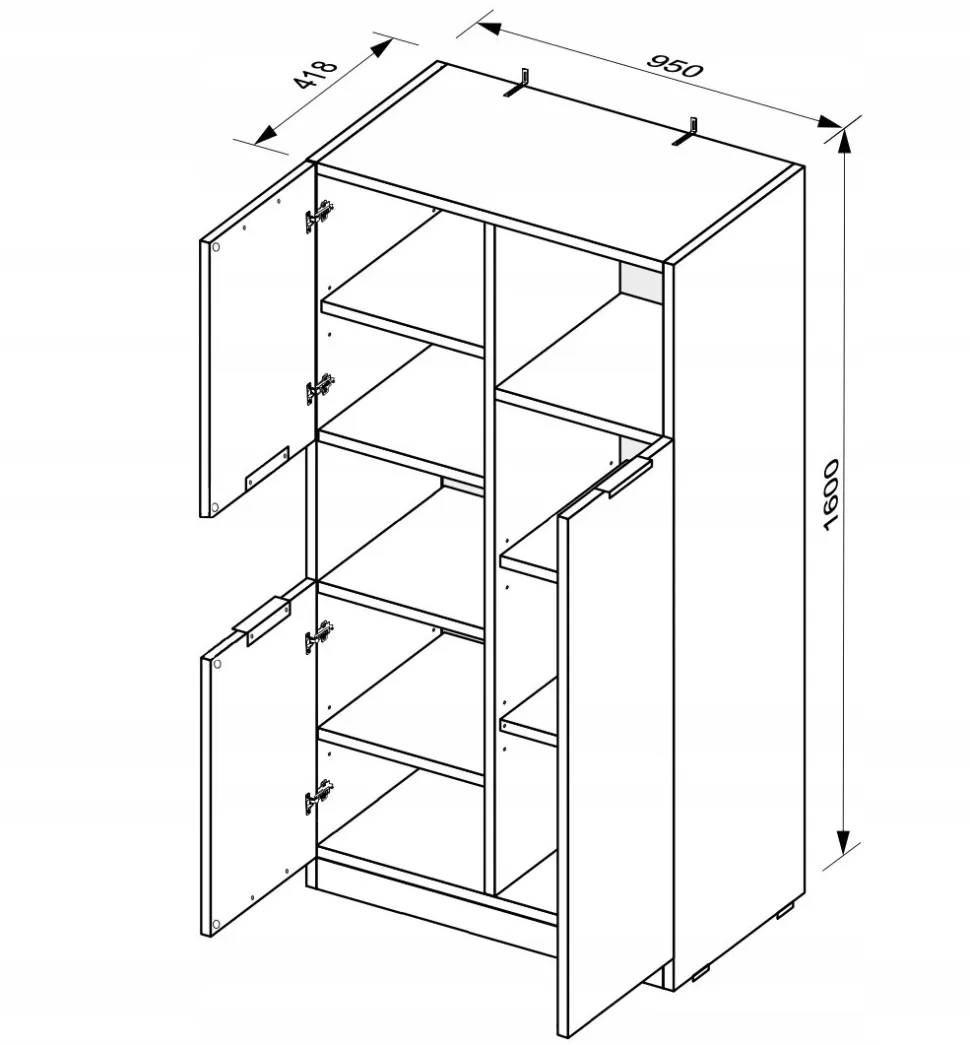 Regał Lana dąb/szary