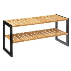 Regał na buty bambusowy z 2 półkami