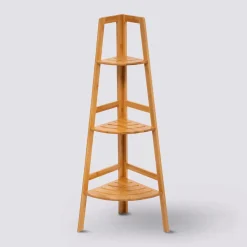 Regał narożny 3 półki bambus