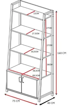 Regał Police naturalny/ czarny