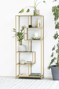 Regał Seaford II złoty/czarny