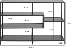 Regał Seaford V czarny/złoty