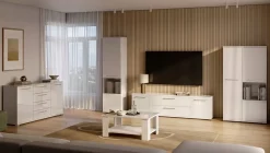 Regał słupek Flory 90 cm biały połysk