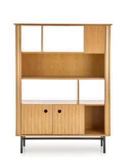 Regał szeroki Zefir dąb/czarny