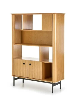 Regał szeroki Zefir dąb/czarny