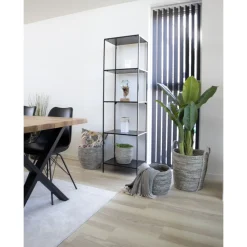 Regał Vita wąski 5 półek czarny