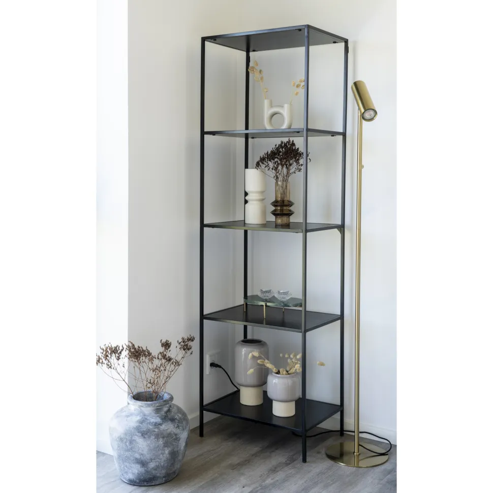 Regał Vita wąski 5 półek czarny