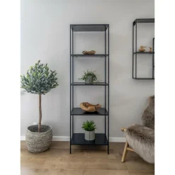 Regał Vita wąski 5 półek czarny