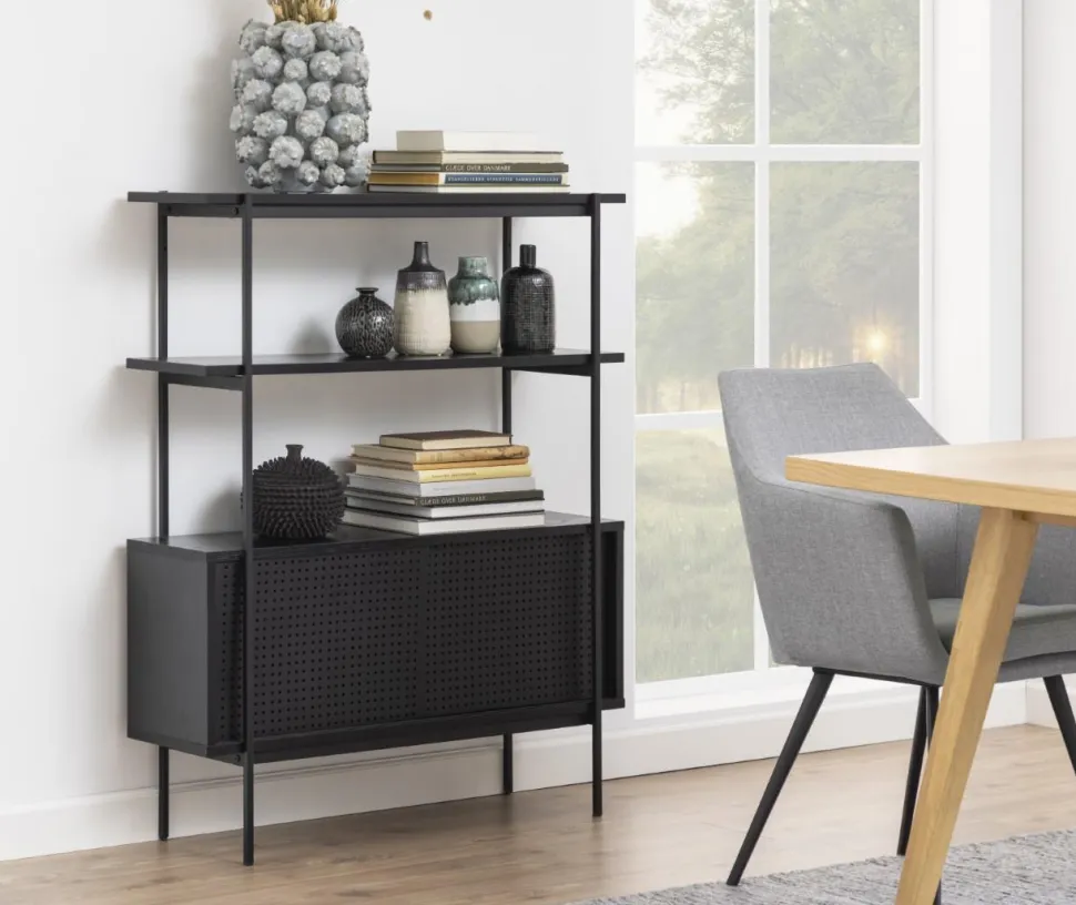 Regał z szafką Angus czarny