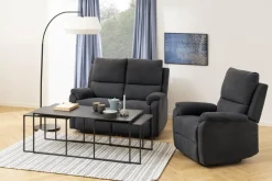 Rozkładany fotel recliner Sabia szary