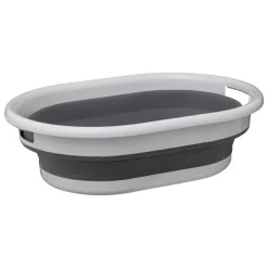 Rozkładany kosz na pranie 21 l biało-szary