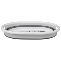 Rozkładany kosz na pranie 21 l biało-szary