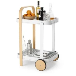 Servírovací vozík Bellwood bílý/přírodní