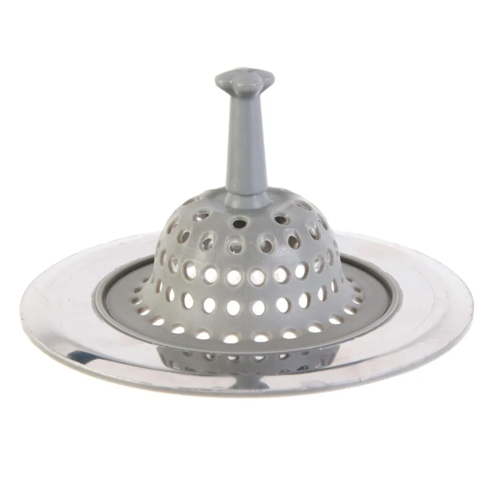 Sitko do zlewu silikonowe/chrom szare