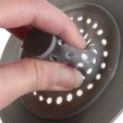 Sitko do zlewu silikonowe/chrom szare