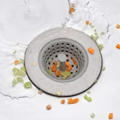 Sitko do zlewu silikonowe/chrom szare