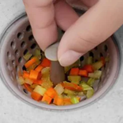 Sitko do zlewu silikonowe/chrom szare