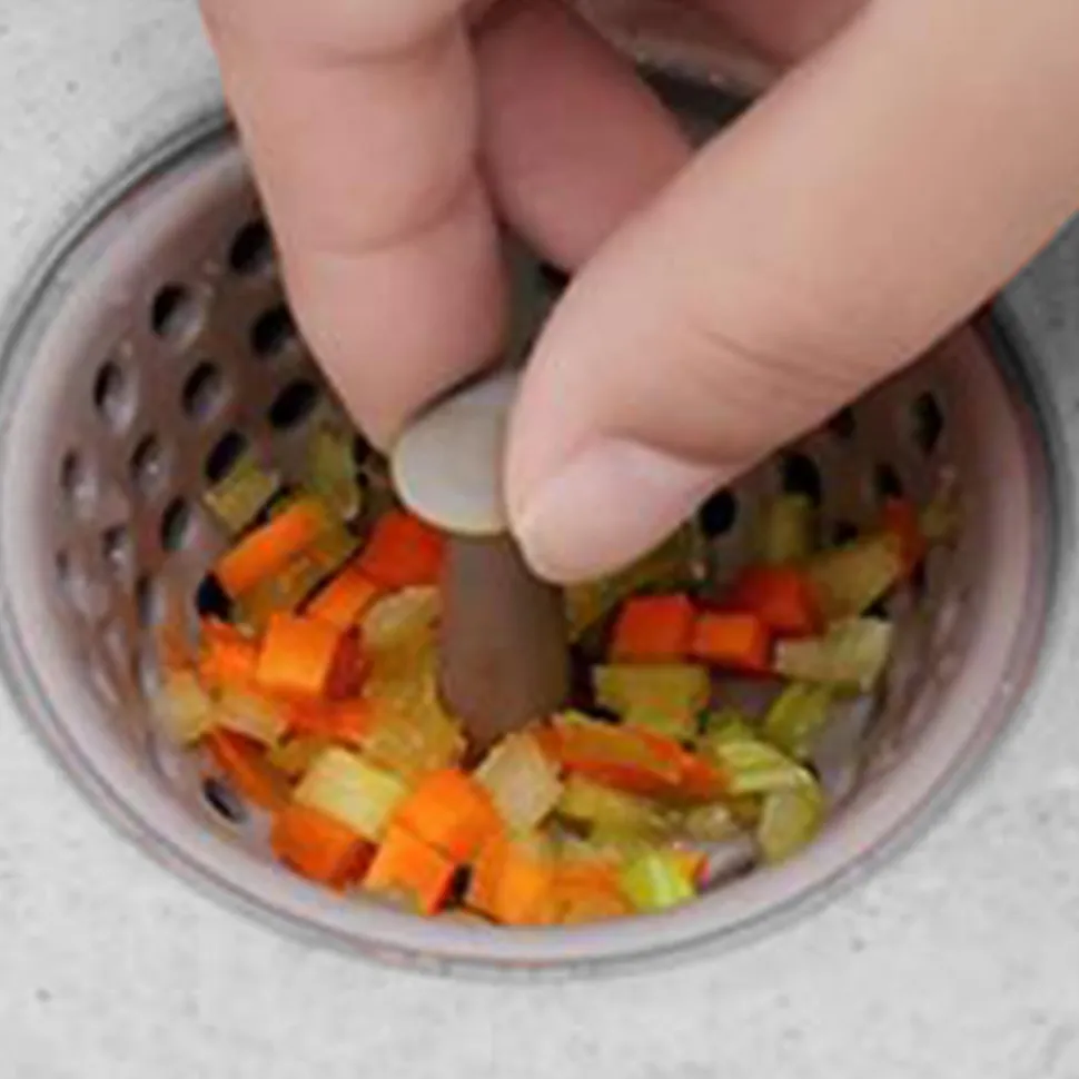 Sitko do zlewu silikonowe/chrom szare