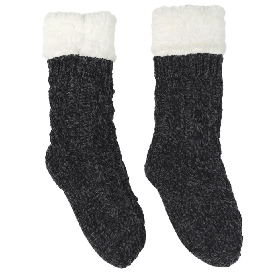 Skarpety Chenille ocieplane czarne