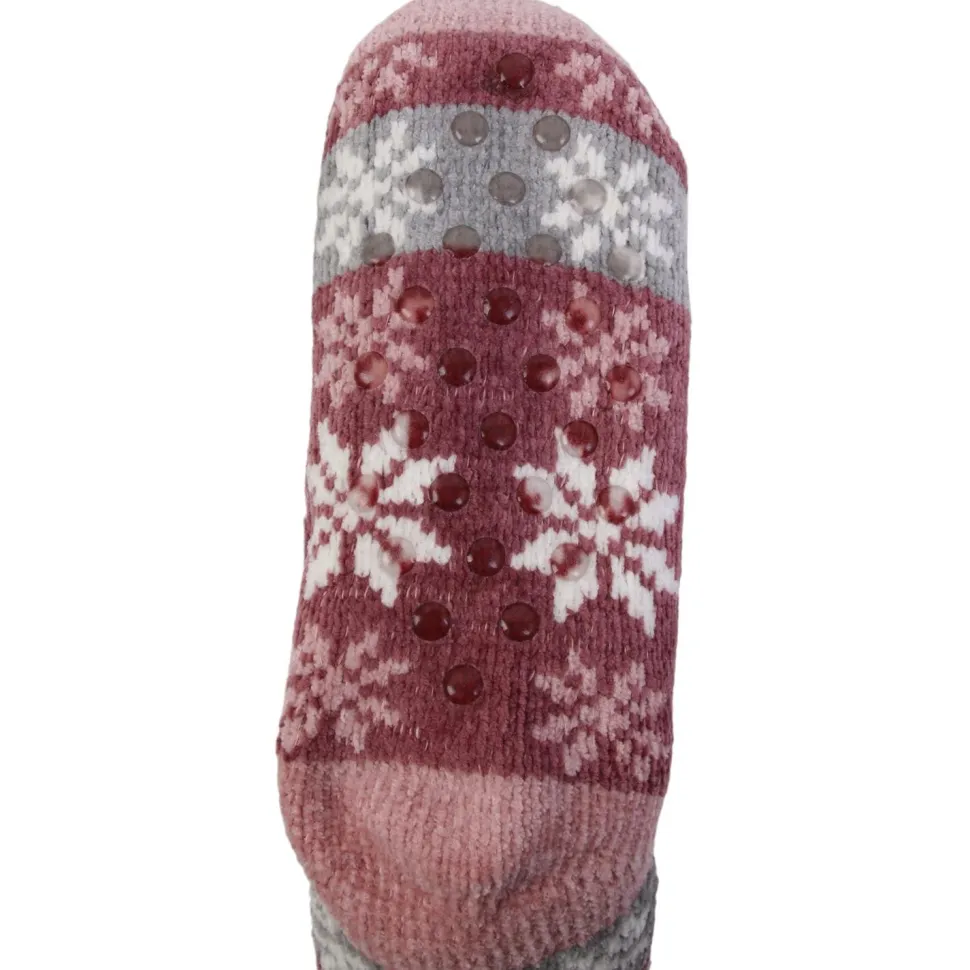 Skarpety ocieplane w świąteczny wzór czerwone