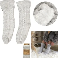 Skarpety plecione z ociepleniem 36-41 szare