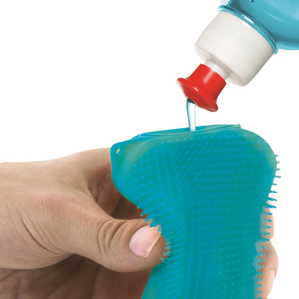 Skrobak z gąbką silikonowy szary