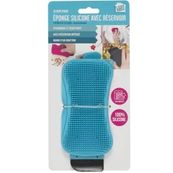 Skrobak z gąbką silikonowy niebieski