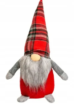 Skrzat siedzący czerwona kratka 44cm