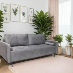 Sofa Arosa z funkcją spania szara ciemna