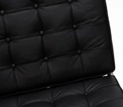 Sofa BA2 2 osobowa, czarna ekoskóra inspirowana Barcelona