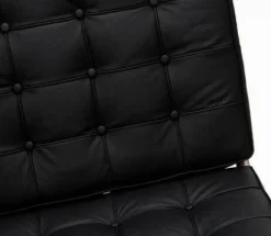 Sofa BA3 3 osobowa, czarna ekoskóra PU inspirowana Barcelona