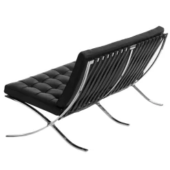 Sofa BA2 2 osobowa, czarna skóra inspirowana Barcelona