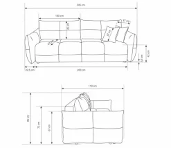 Sofa Bode z funkcją spania biała Wind 2