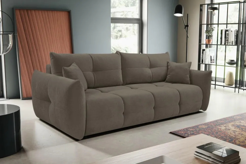Sofa Bode z funkcją spania brązowo-szara Wind 21