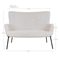 Sofa Glasgow baranek biała