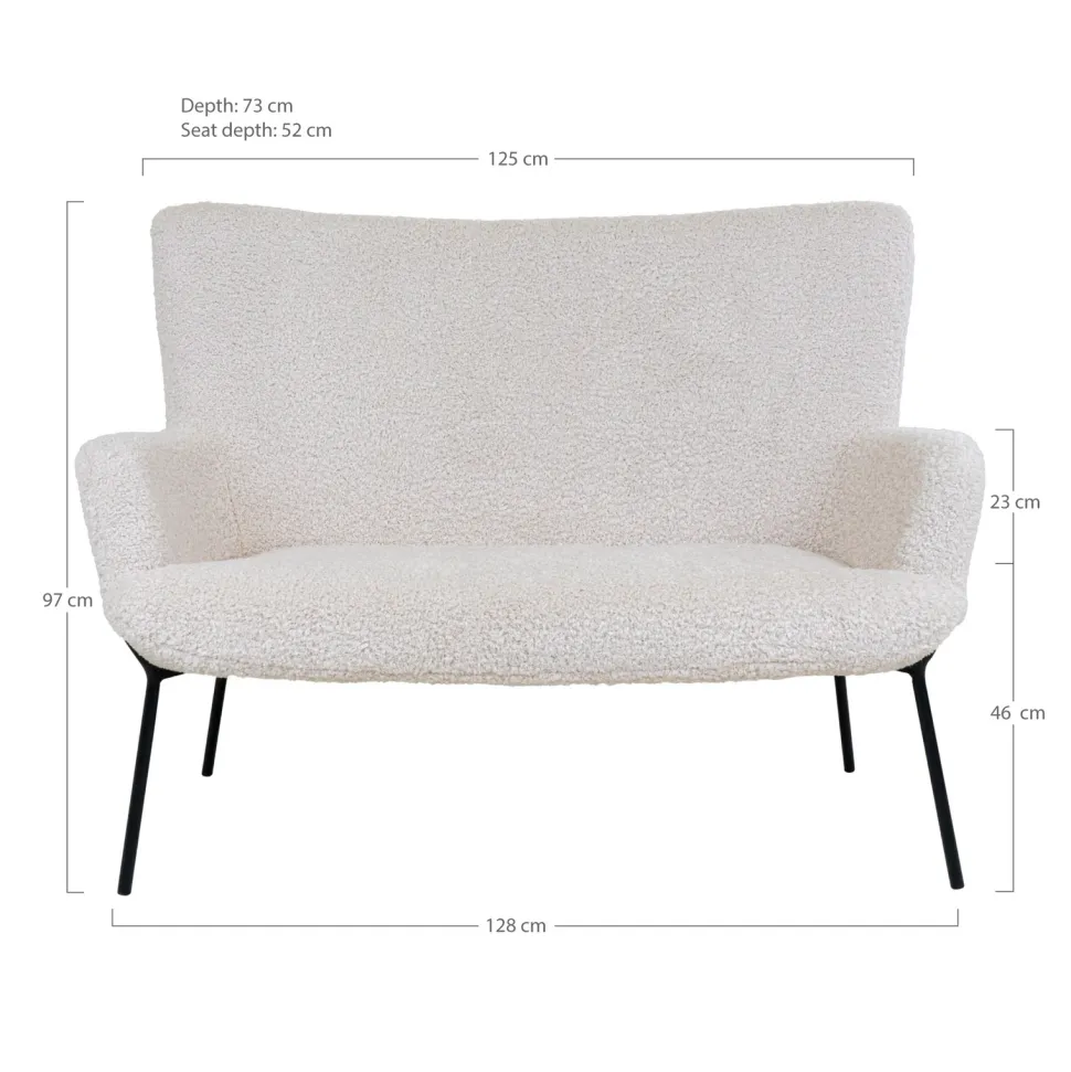 Sofa Glasgow baranek biała