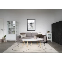 Sofa Lido 3 beżowa ciemna/ nogi czarne