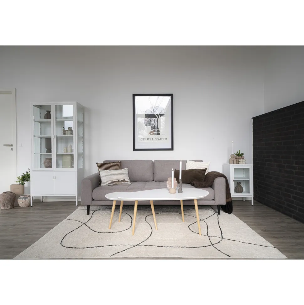 Sofa Lido 3 beżowa ciemna/ nogi czarne