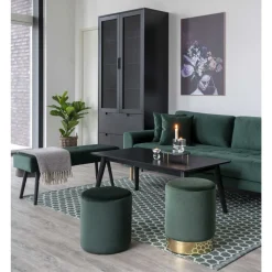 Sofa Lido 2,5 butelkowa zieleń/ nogi  naturalne