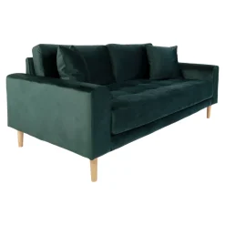 Sofa Lido 2,5 butelkowa zieleń/ nogi  naturalne
