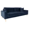 Sofa Lido 3 granatowa/ nogi naturalne