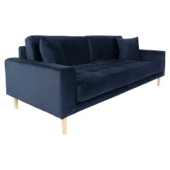 Sofa Lido 3 granatowa/ nogi naturalne