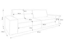 Sofa Molde sztruks szary ciemny Poso 22