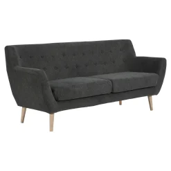 Sofa Monte 3 szara ciemna/ nogi  naturalne