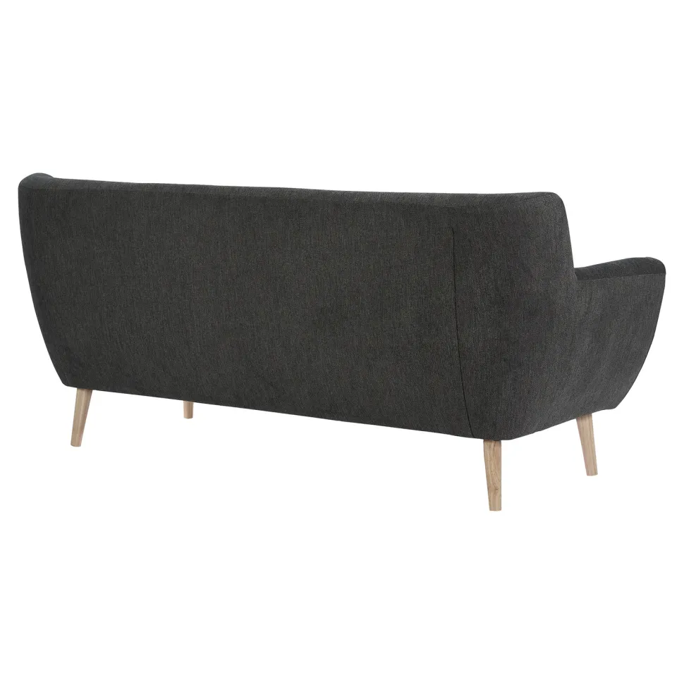Sofa Monte 3 szara ciemna/ nogi naturalne