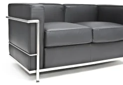 Sofa 2-osobowa Kubik czarna skóra TP