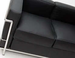 Sofa 2-osobowa Kubik czarna skóra TP