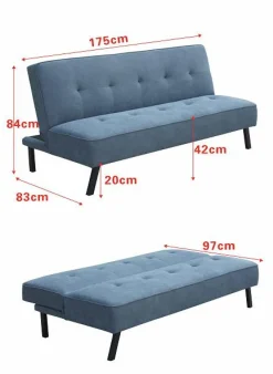 Sofa rozkładana Arhiza popielata