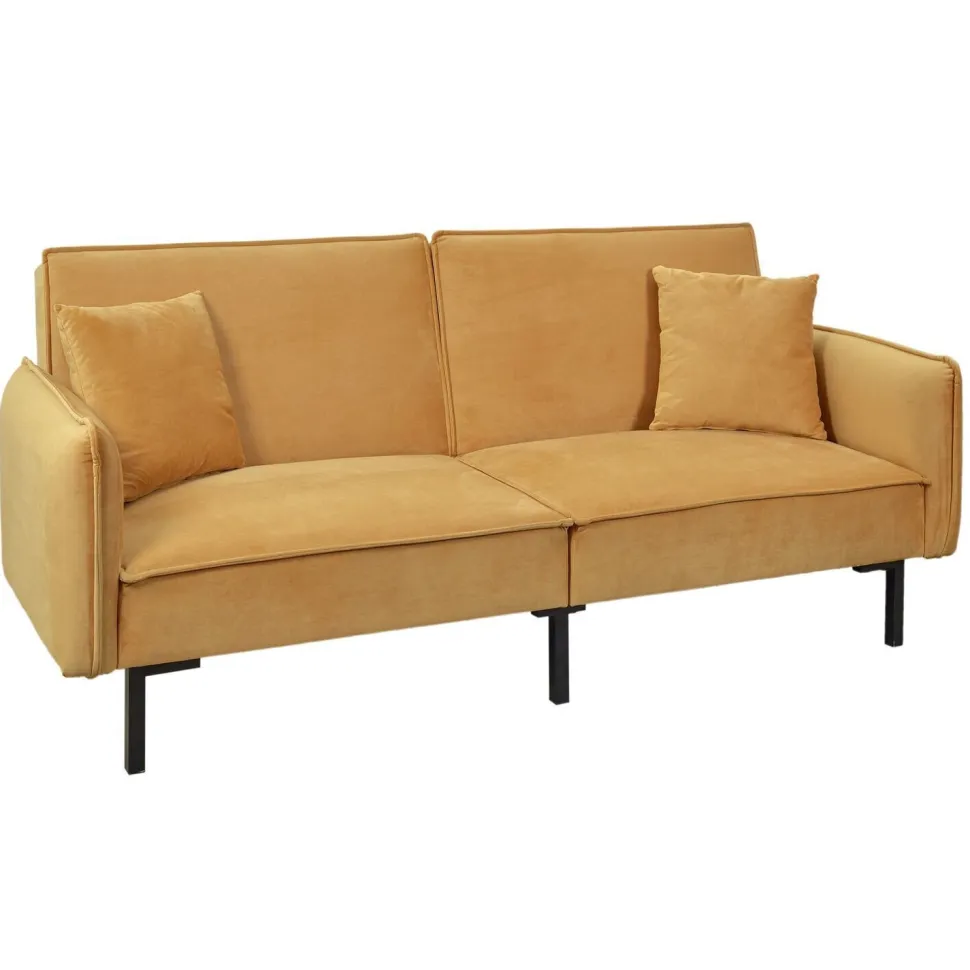 Sofa rozkładana Canif Velvet żółta