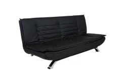 Sofa rozkładana Faith black eko skóra